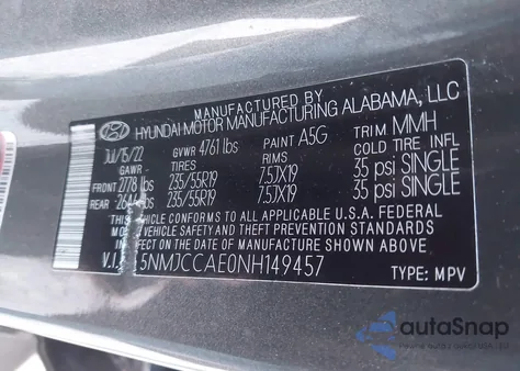 2022 Hyundai Tucson Sel z USA, uszkodzony, nr VIN 5NMJCCAE0NH149457